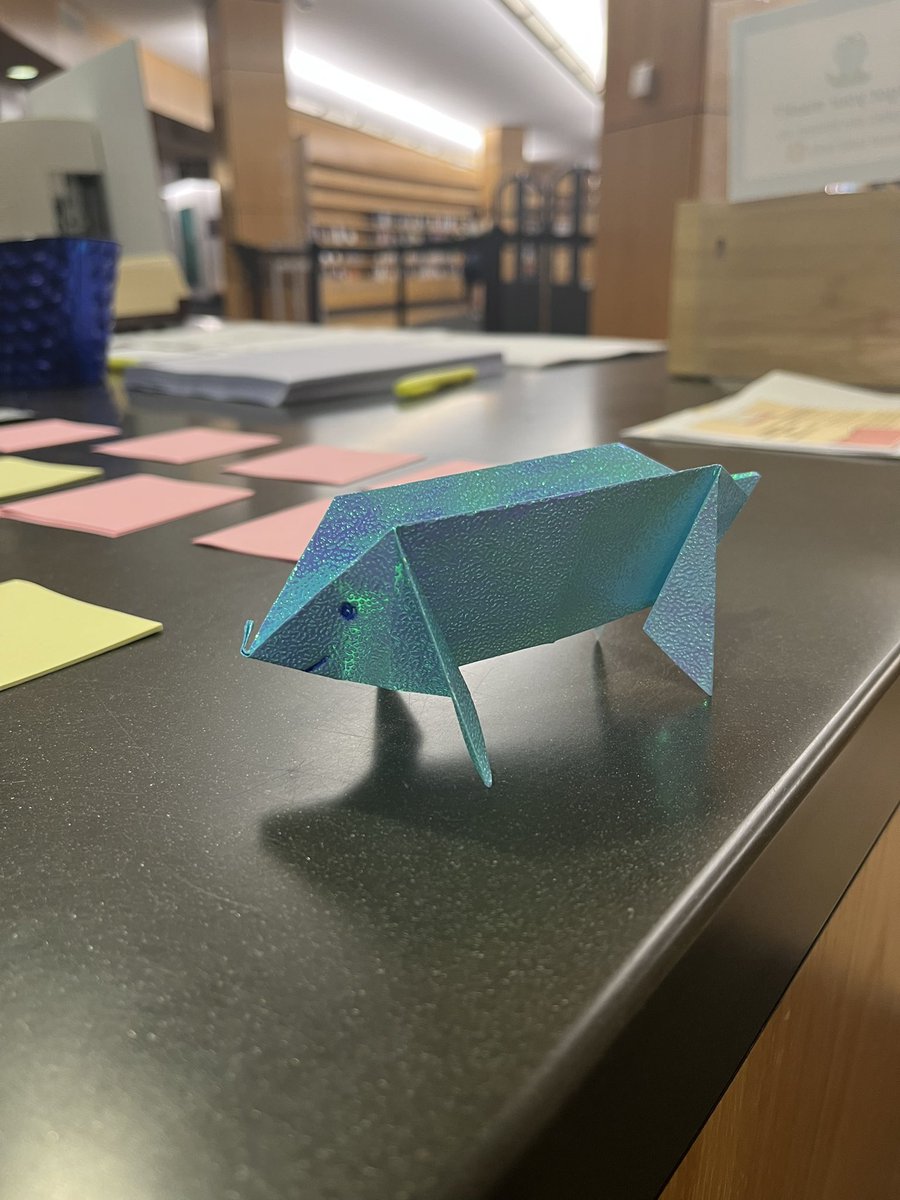 Need some study supplies or help planning for finals? Stop by the circulation desk (next to the origami station) for some free materials and planner sheets! And don’t forget to grab a quick snack while you’re at it!