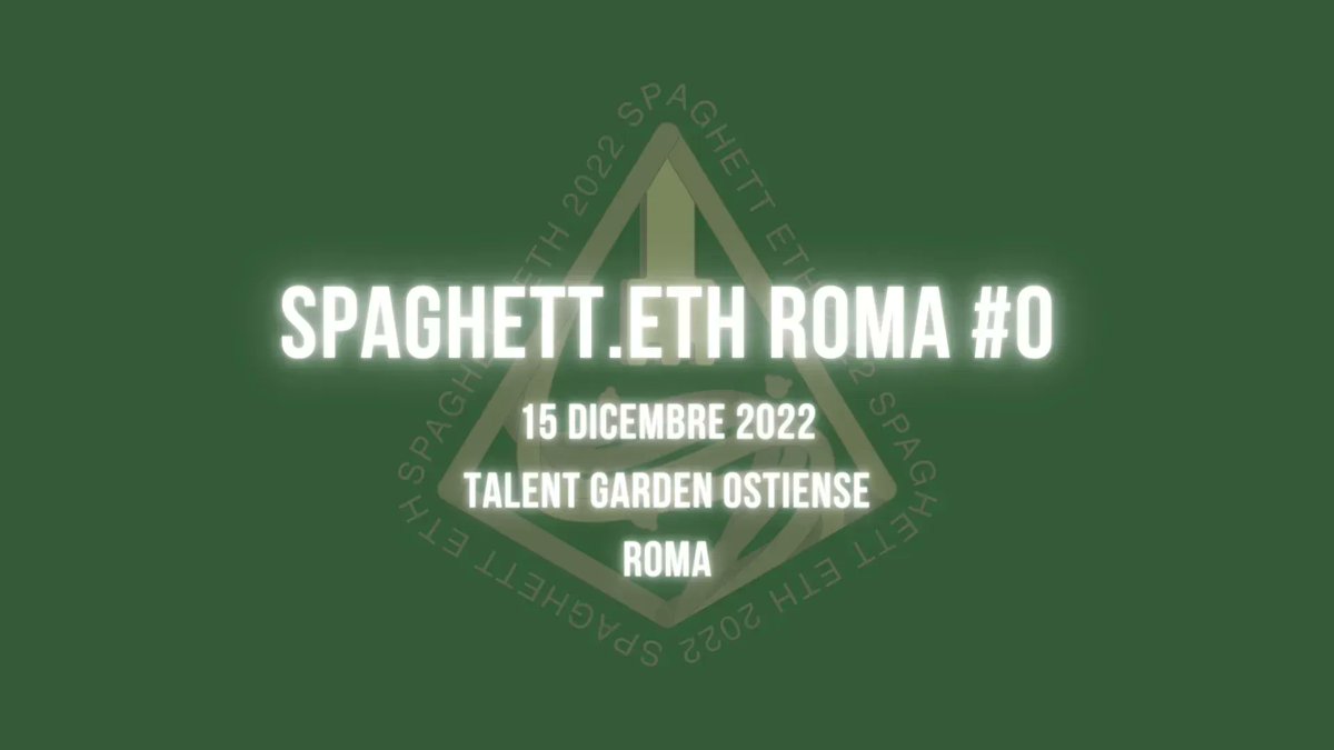 📅 Giovedì 15 Dicembre ci vediamo al #TAGOstiense con il primo evento di <a href="/SpaghettEth/">SpaghettETH</a> a Roma!

🎓 Una giornata di formazione al #Web3 per tutti gli studenti universitari della capitale.

👉 Registrati gratuitamente da qui: buff.ly/3h2vaZ5
#BlockchainEdu <a href="/TalentGardenit/">Talent Garden Italy</a>