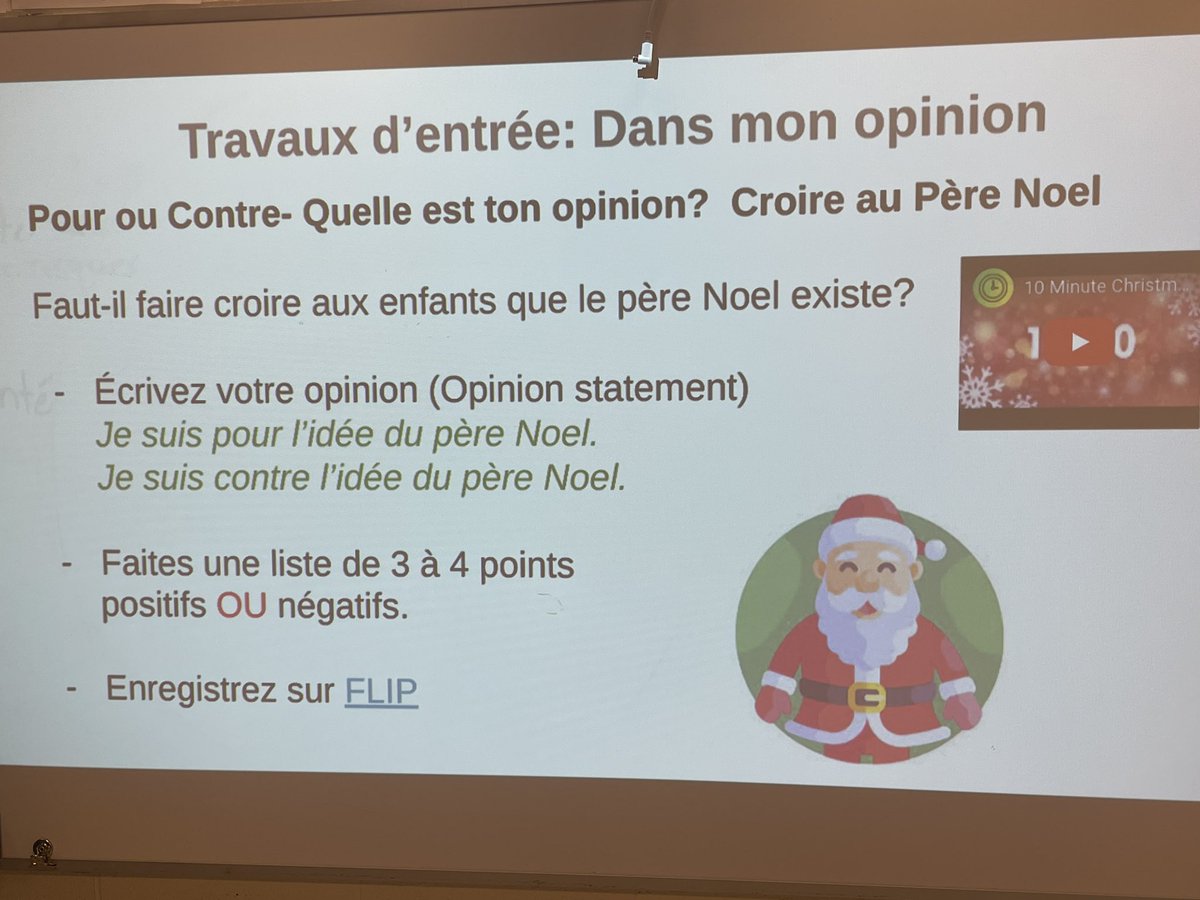 hilmcgil's tweet photo. Dans mon opinion…… faut-il faire croire aux enfants que le père Noël existe??? @SHHSCrusaders @BGCDSB fun in Core French! https://t.co/oNiy3aRXEc