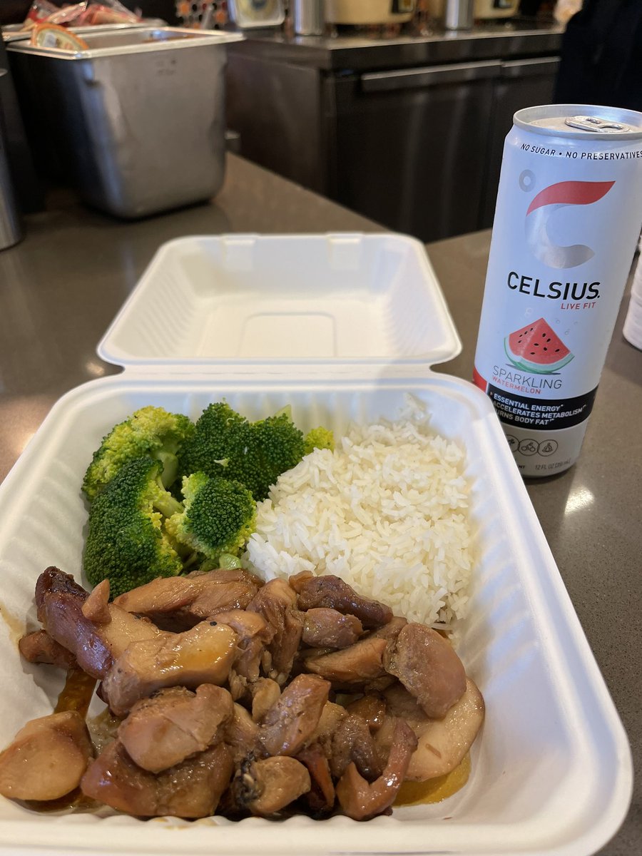 OregonState's tweet photo. Day ✌️ of #finalsfreebies. First 10 to respond w/ your name and on-campus location will get this teriyaki rice bowl and Celsius. https://t.co/d6KphgIcos