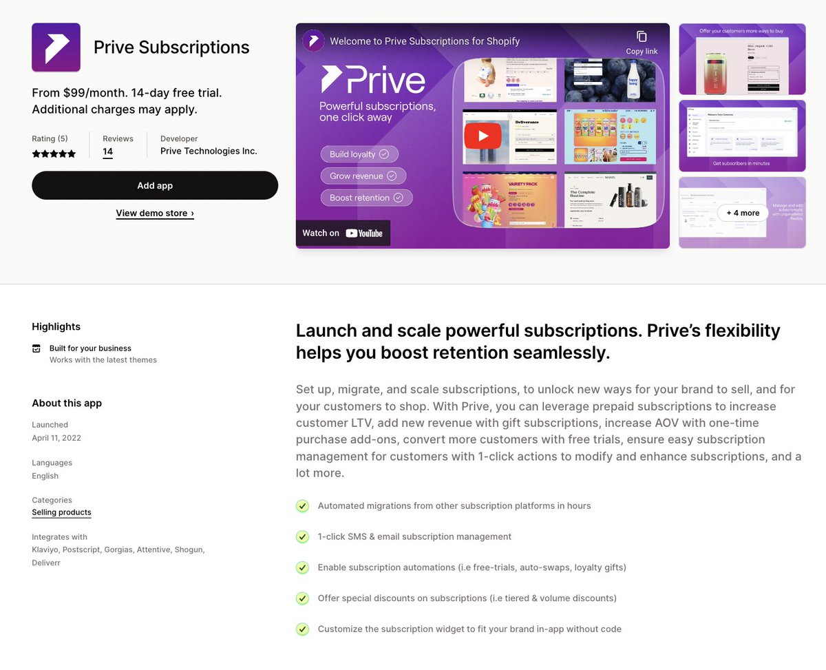 Ok so we heard the <a href="/Shopify/">Shopify</a> app store just went through a major glow up

So we had to check the Prive listing page, and wow 🔥

This is amazing

Well done <a href="/harleyf/">Harley Finkelstein</a> and team! ❤️