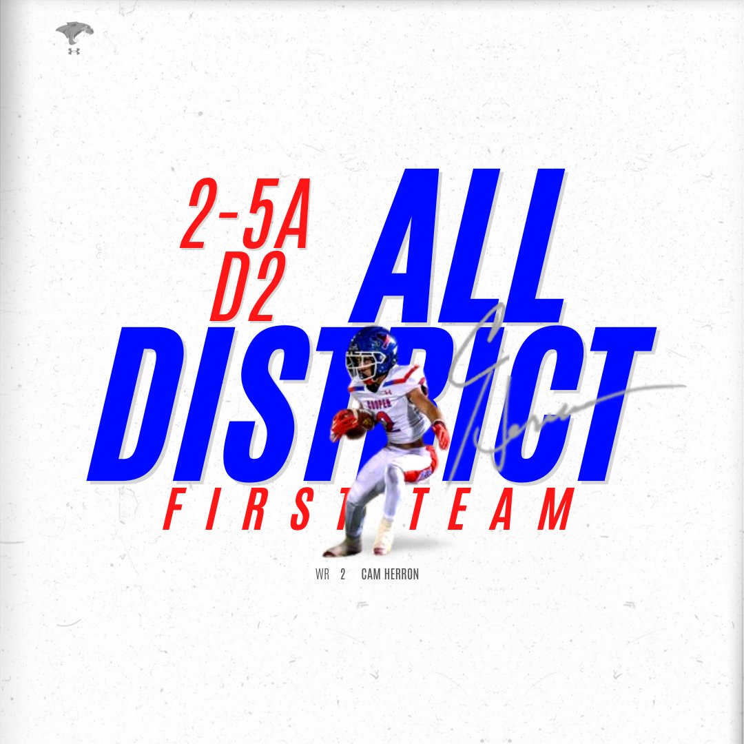 Coopercoogs1's tweet photo. 1st Team All-District: 
#15 Chris Warren (SR) - QB 
#2 Cam Herron (SR) - WR 
#6 Elijah Stevenson (JR) - DB 
#50 Joe Guevara (SR) - OL
#StepHarder #TCW #GPS https://t.co/nBCpPt7qry