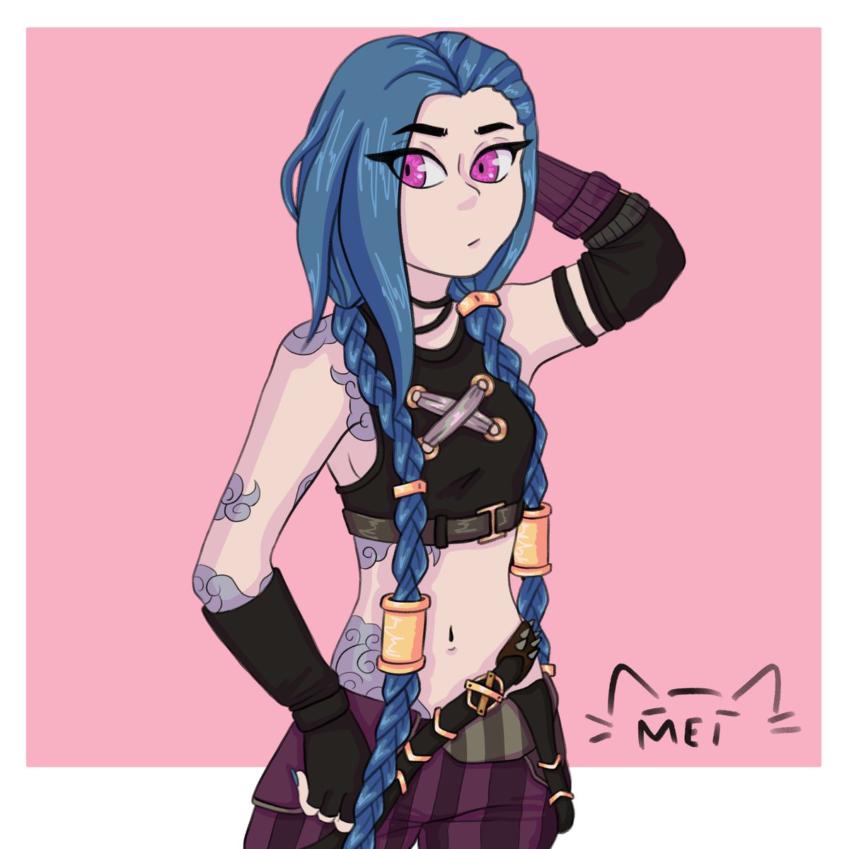 Emelia_Mei's tweet photo. I wanted to do a jinx fanart again, I don't quite like the previous one and I bring an update, you can also partly see what I am capable of doing for the Fanarts commissions that you ask me for, remember to contact me for more information :)
#arcane #LeagueOfLegendsFanArt https://t.co/oO7IZqLJaM