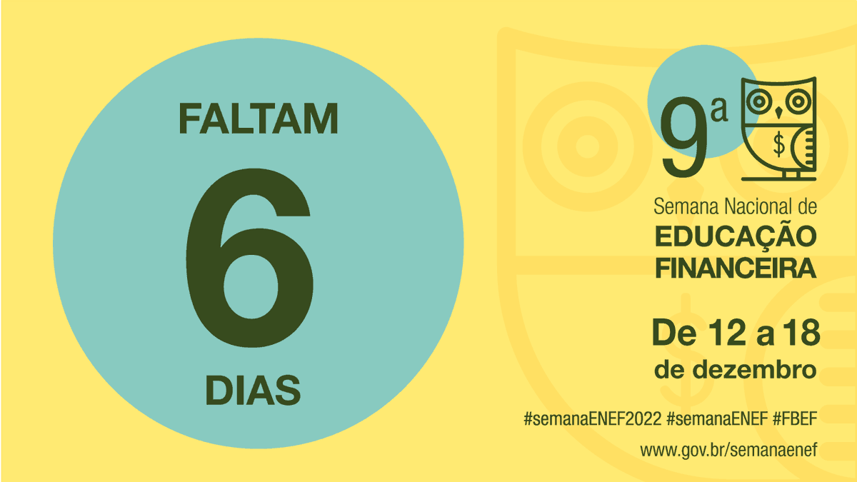 cvmgovbr's tweet photo. FALTAM 6 DIAS!
Estamos na contagem regressiva para a 9º Semana ENEF 2022! E você?
Nós, do Fórum Brasileiro de Educação Financeira (FBEF), esperamos por você!
Confira a agenda no site: https://t.co/1IXBxO6h0T
#semanaENEF2022 #semanaENEF #FBEF #cvmeducacional #educacaofinanceira https://t.co/L7tMmmcaFT