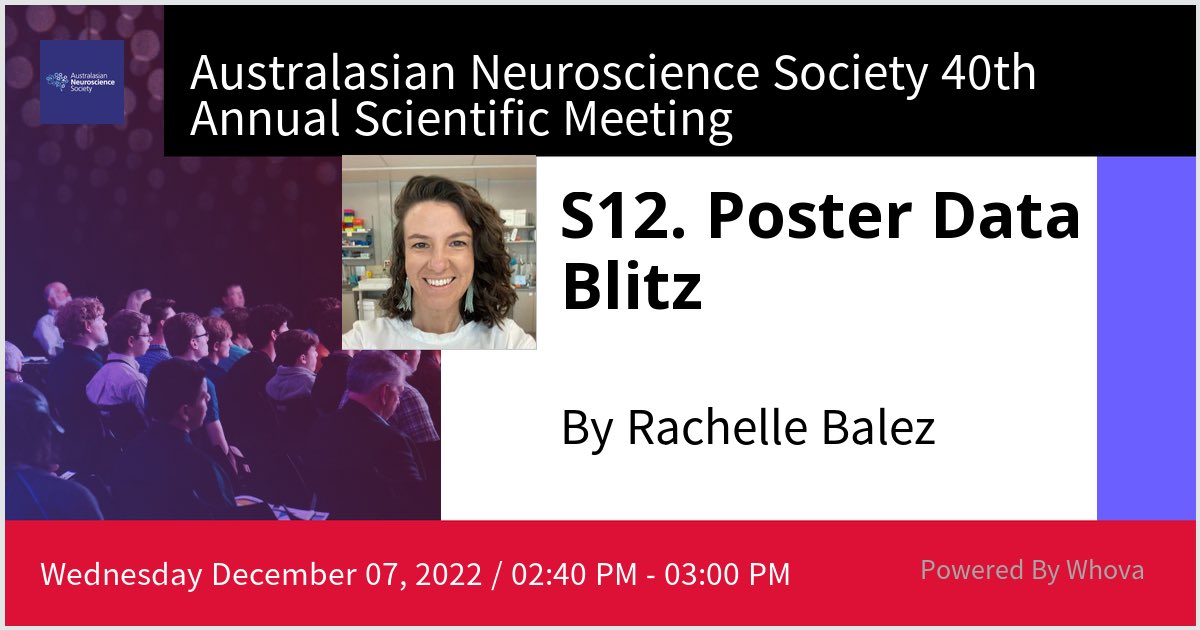Dr Rachelle Balez๐ฉ๐ฝโ๐ฌ๐ง ๐ฌ๐ฉ๐ฝโ๐จ (@chellebalez) on Twitter photo Good morning โฆ<a href="/AusNeuroSoc/">Australasian Neuroscience Society (ANS)</a>! Iโll be presenting part of my #PhD work on nNOS changes during #Alzheimerโs disease in human post mortem and iPSC-derived neurons today! Please drop by poster #48 and data blitz S12 if youโre interested #ANS2022 Good morning โฆ<a href="/AusNeuroSoc/">Australasian Neuroscience Society (ANS)</a>! Iโll be presenting part of my #PhD work on nNOS changes during #Alzheimerโs disease in human post mortem and iPSC-derived neurons today! Please drop by poster #48 and data blitz S12 if youโre interested #ANS2022