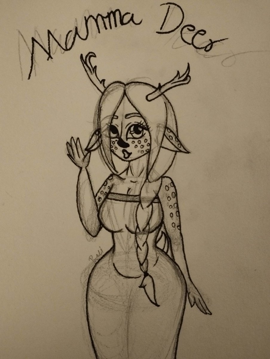 LobsterLup's tweet photo. Bringing back an old Oc of mine from the good old tumblr time. My lovely deer milf Ashy.

#Drawing #Artwork #MammaDeer #OldOc #BackFromTumblrDays https://t.co/gfTz9ycnlv