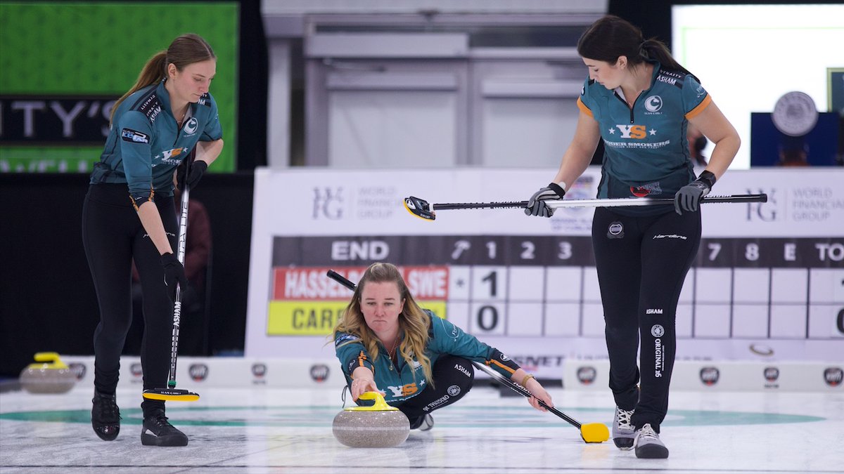 Draw 3 <a href="/WFGCanada/">World Financial Group (WFG) Canada</a> Masters results: 

🥌 Carey 5, Hasselborg 4 
🥌 Gim 9, Scheidegger 3 
🥌 Jaeggi 6, Tirinzoni 5 
🥌 Homan 8, Wrana 6 

Linescores/stats: thegrandslamofcurling.com/scores | #GSOC #curling