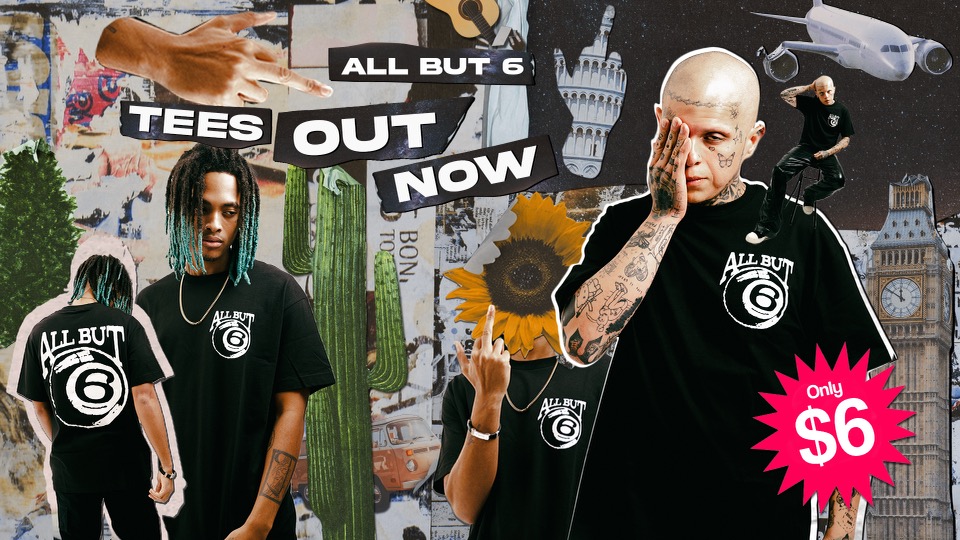 Pouyalilpou's tweet photo. . @ALLBUT6RECORDS  TEES FOR 12/6
… $6 !!!! Quality fucking tees for cheap as fuck!!! We are doing this for the fans we want to see you guys wearing these on the tour next year!!! 

 https://t.co/9H0YUqdAjP https://t.co/APIP5SIREQ