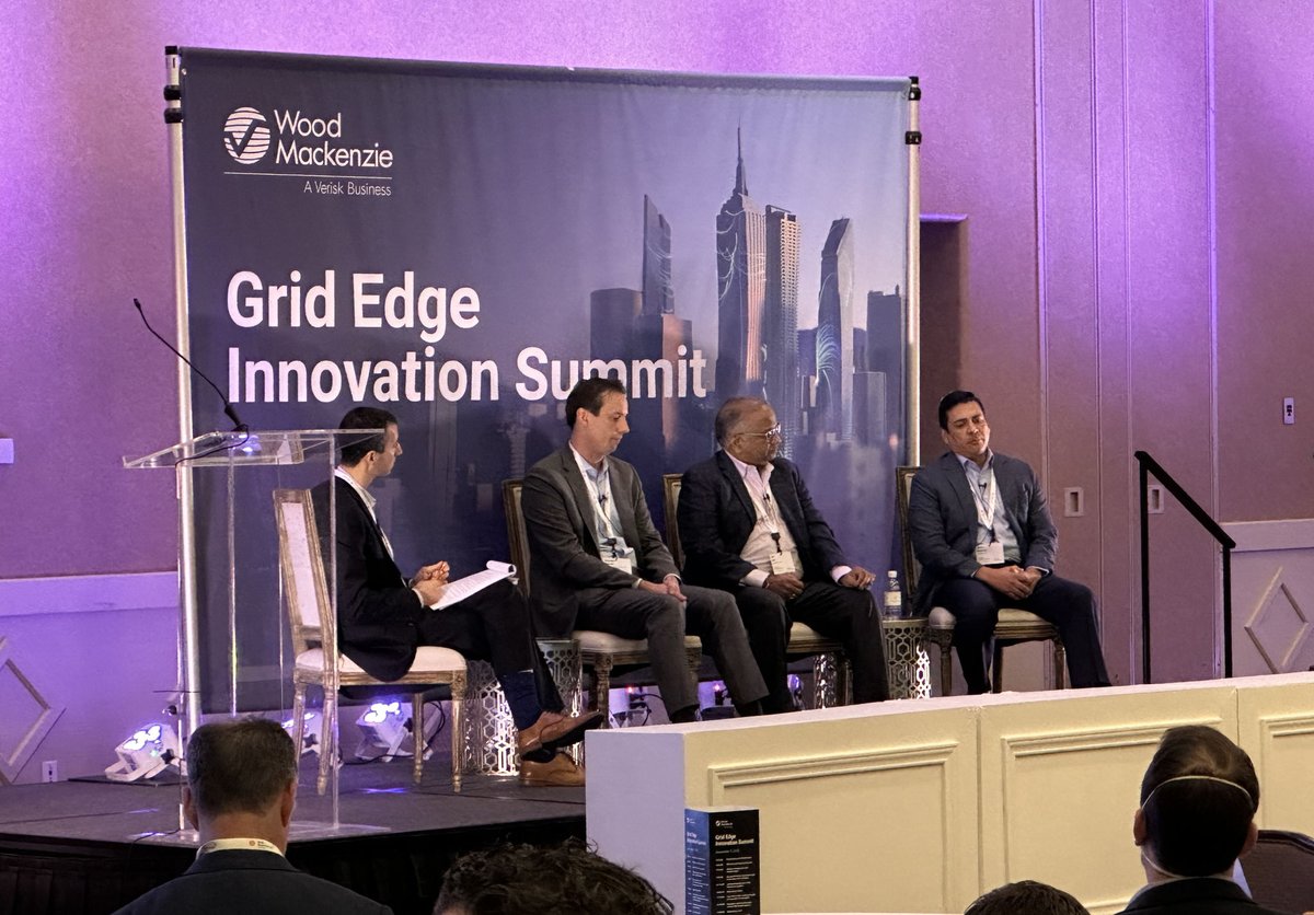 WoodMackenzie's tweet photo. Up next, we explore the challenges utilities are likely to face in a decarbonized grid with @SCE, @SentientEnergy, and @landisgyr from power quality to ISO DER dispatch to real-time telemetry for network management. #WMGEIS https://t.co/nXlwmy1seK