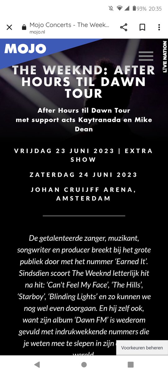 JulNitty's tweet photo. Voor mijn Nederlanders @theweeknd Heeft een 2e show aangegeven vrijdag 23 juni ! 9e ticket verkoop 🥰 #TheWeeknd #Amsterdam https://t.co/lFnCwS1BAu