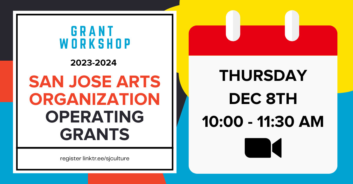 sanjoseculture's tweet photo. #SanJose Arts Organizations interested #OperatingGrants for next fiscal year are encouraged to attend this Thursday's info session. REGISTER https://t.co/nbCCFgWWaE
#ArtsFunding #Grants #SiliconValley #SVArts https://t.co/2DNgMfqvL0