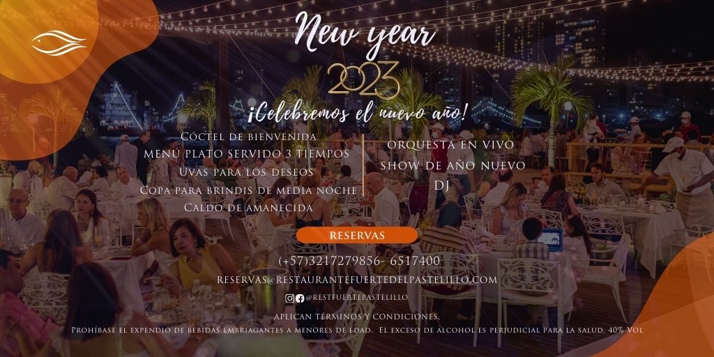 restpastelillo's tweet photo. Disfruta con nosotros la noche del 31 de diciembre, desde las 7 pm despediremos el año como se debe, con:⁣
🎶🕺Orquesta en vivo
🥘 Menú plato servido
✨😎Y más amenidades especiales.⁣
⁣
#restfuertepastelillo #cartagenacolombia🇨🇴 #findeaño2022 #comidasaludable https://t.co/XyymL6m0c3
