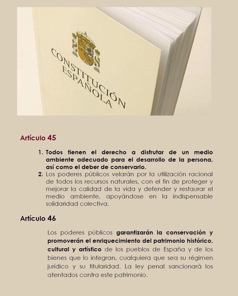 huermur's tweet image. Hoy es el 44º aniversario de la Constitución. Estos dos artículos muchas veces están de adorno en la pared de las administraciones públicas y gobernantes. Cuidar el patrimonio natural y cultural no es una opción, es una obligación #PatrimurSOS #ConstitucionEspañola #MedioAmbiente