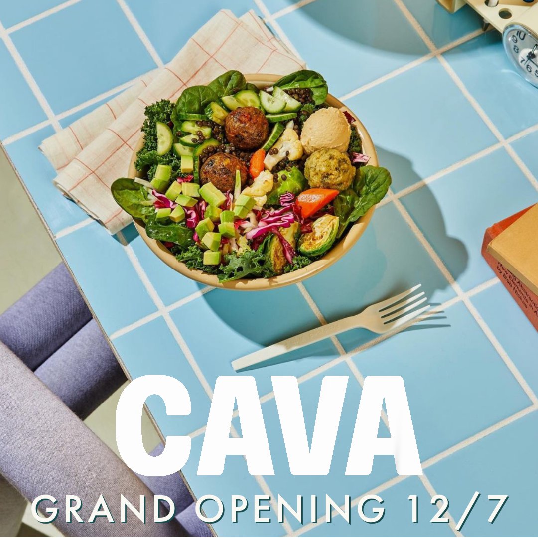 ShopatButler's tweet photo. Look forward to lunch! @cava will have its Grand Opening tomorrow, Wednesday, December 7, in Butler Plaza!
Enjoy delicious, flavor-packed food inspired by Mediterranean roots โ๏ธ
#shopatbutler #gainesvillefl #UF #WhyILoveGNV #mediterraneanfood #cava #lunch #grandopening https://t.co/hZPwipbdBA