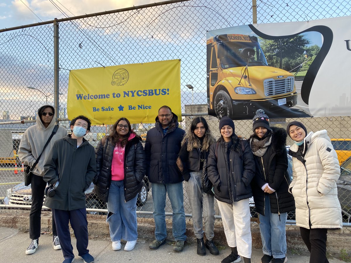 NYU_CUSP's tweet photo. CUSP MS students, in collaboration with Varun Adibhatla and an adjunct professor at CUSP, organized a tour to get a better understanding of daily operations and #datascience needs at the #NYCSBUS #GreenPoint Yard. https://t.co/8nEl3buOHT