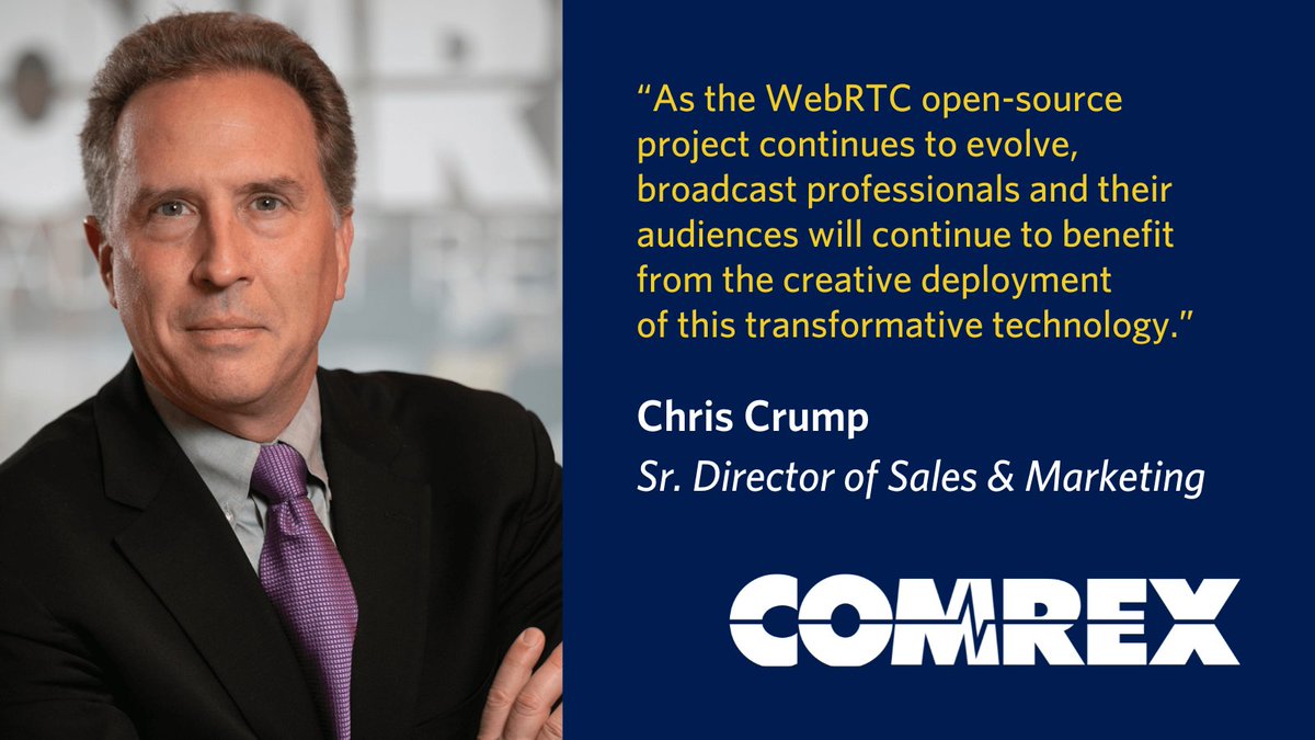 Comrex's tweet photo. Chris Crump (Senior Director of Sales and Marketing) discusses #WebRTC's origins, importance, and implementation in Comrex products and services in this commentary which was featured in Radio World's ebook on #RemoteContribution earlier this year.
https://t.co/Zxc0C1abam https://t.co/4vwwqUCFzM