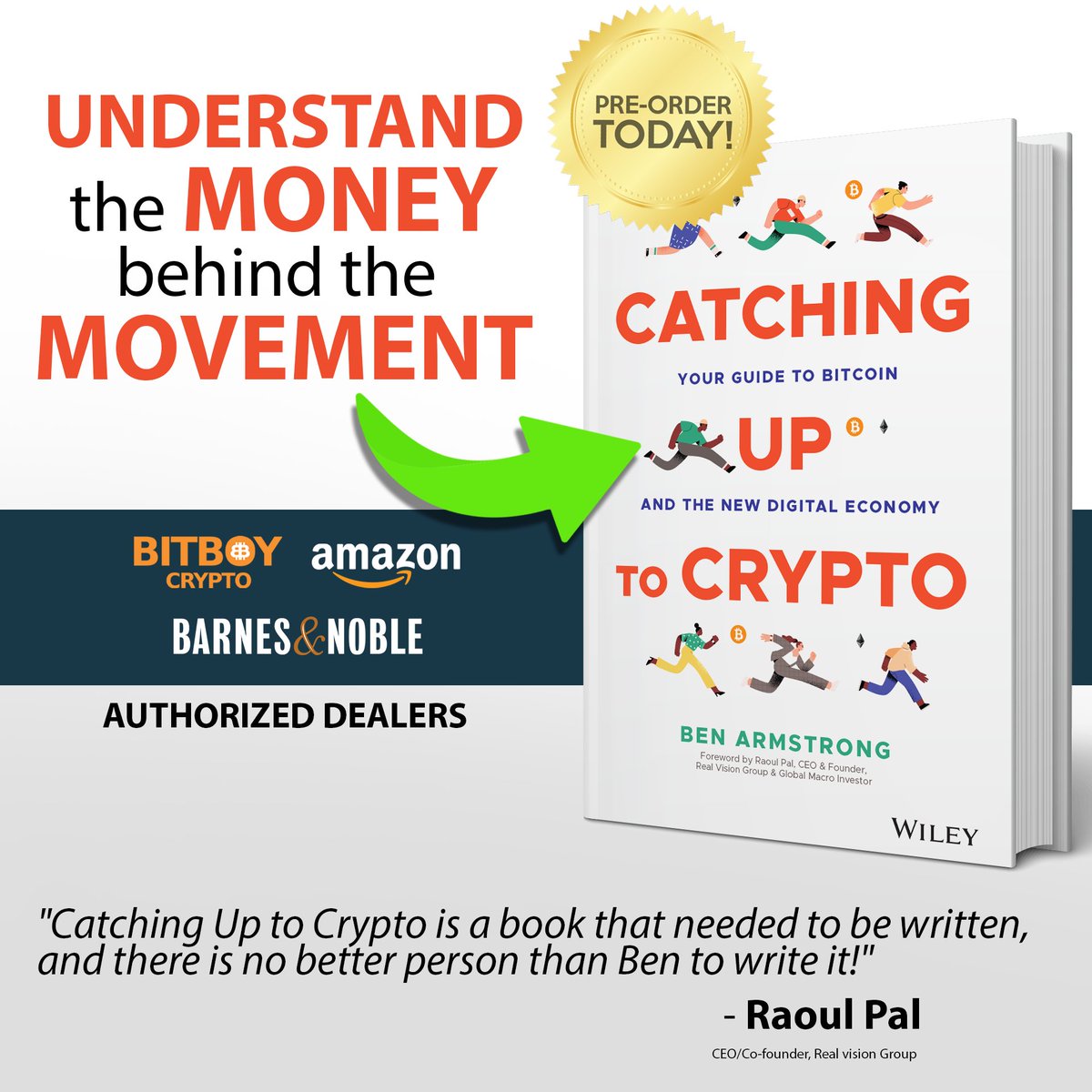 DiscoverCrypto's tweet photo. I'm so proud of this book! Not only is it the perfect onramp for the crypto curious, but even seasoned crypto pros will learn something new from Catching Up to Crypto!

The ONLY way to get into BitBoy meetups in 2023 is to pre-order Catching Up to Crypto!

https://t.co/olzB2OyNme https://t.co/DKAz7SbXQj