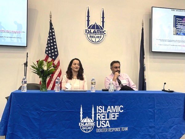 HMALawFirm's tweet photo. Thank you to @IslamicRelief for inviting our respected colleague @snasirilaw and our managing attorney @HMAesq to discuss the legal options for Afghan evacuees, newcomers, asylum, SIV, among many other important topics! 

We are very grateful and honored for these opportunities. https://t.co/McGwGwBsO3