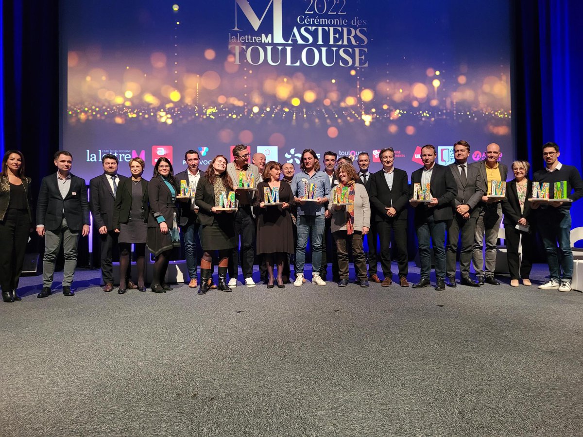 👏 Bravo à tous les lauréats et finalistes de cette Cérémonie des Masters #Toulouse 2022 de La Lettre M : <a href="/naiotech/">Naïo Technologies</a>, <a href="/Fullsave/">FullSave</a>, @Ethiquable, <a href="/Aayrolles31/">Arnaud Ayrolles</a>, <a href="/CLERVERTS/">CLER VERTS</a>, <a href="/CLS_Group/">CLS Group</a>, <a href="/GroupeEcocert/">Ecocert Group</a>, #Celso, <a href="/TAA_officiel/">Taillandier Archi</a>, <a href="/LP_Promotion/">GROUPE LP PROMOTION</a> <a href="/Groupe_Fauche/">Groupe Fauché</a>
#MasterslettreM