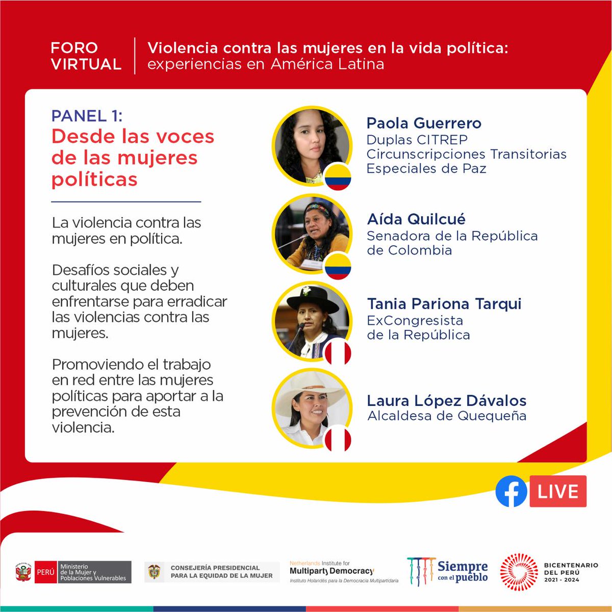 ViceColombia's tweet photo. #Agéndate 📌 | Este 7 de diciembre acompáñanos en el foro virtual 'Violencia contra las mujeres en la política: experiencias y desafíos en América Latina', un intercambio de experiencias de mujeres que participan en política en la región. 

Conoce más 👉🏾 https://t.co/9MA1QtZmdz https://t.co/2dtL0A4ENq