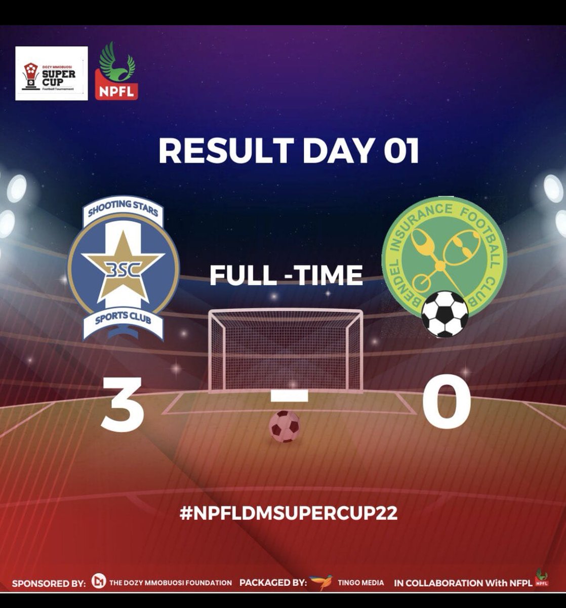 OBarthC's tweet photo. 3 goals, 3 points, top of the table, Ladies and Gentlemen, Shooting Stars in this Dozy Mmobuosi Super Cup Football Tournament π₯ π₯ π₯ π₯.
#NPFLDMFSUPERCUP22 https://t.co/UUKArstwYw