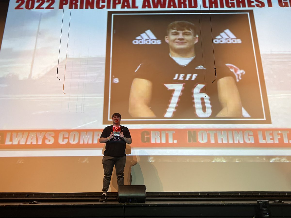 Our 2022 Principal’s award goes to a Senior Student-Athlete with the highest GPA. Josh White was able to perform highly in the classroom and on the football field! Congrats, Josh! #AGNB