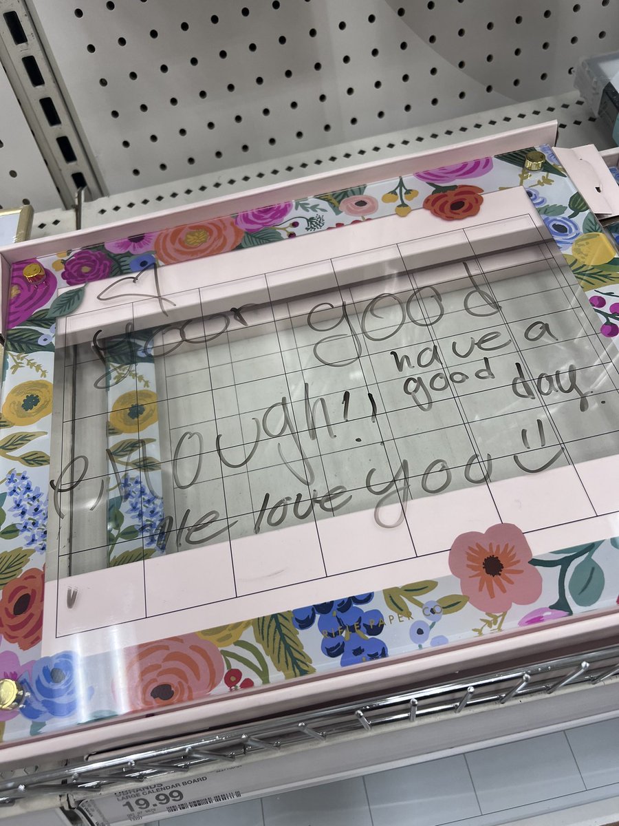 At Target right now and someone wrote this on a whiteboard… “You are good enough!! Have a good day, we love you” in case someone else needed to hear this today too 🫶🤍