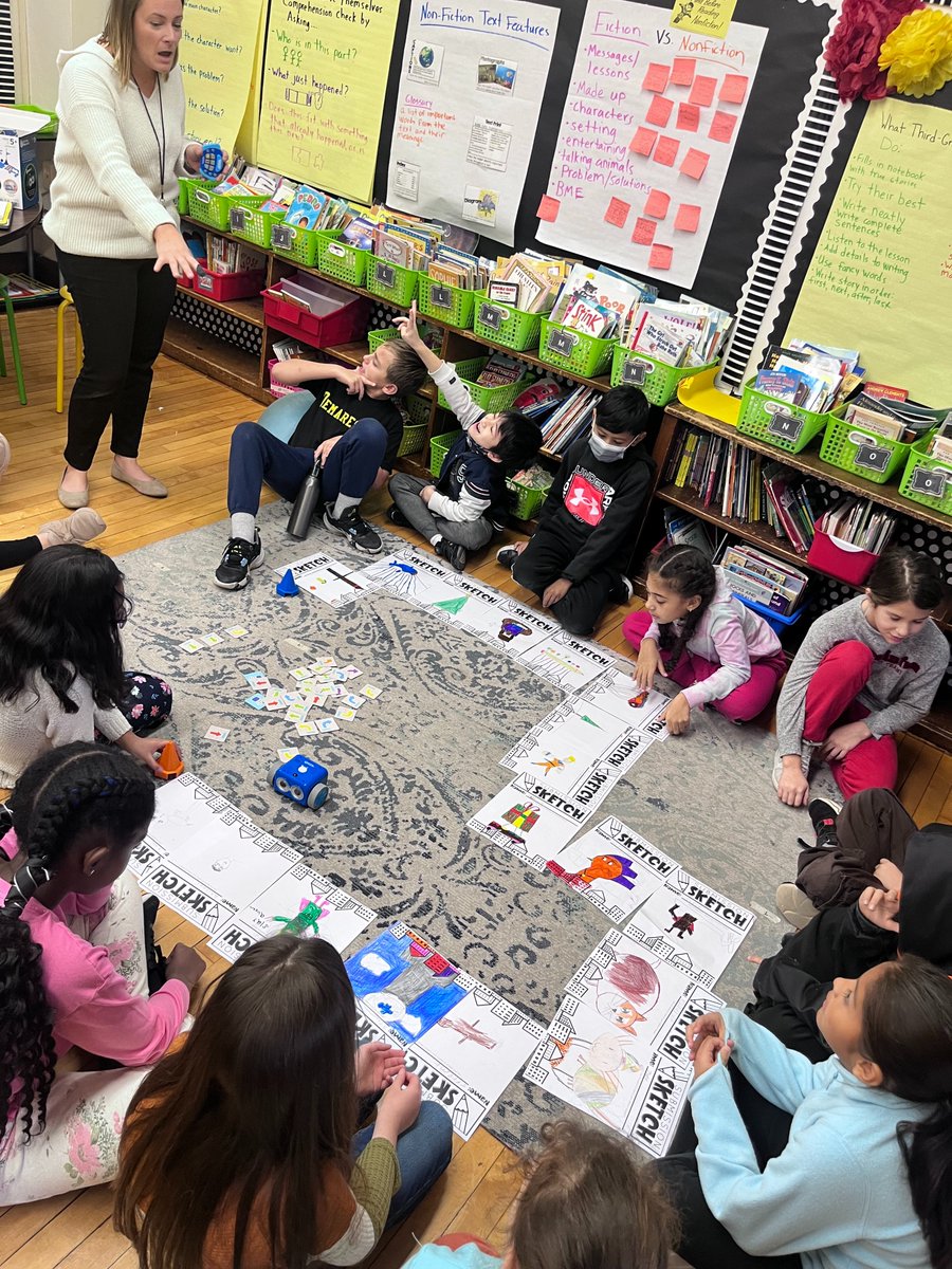 DemElementaryK6's tweet image. Third graders explored coding today using our very own Botley the Coding Robot!  The students did a great job of inputting commands and creating algorithms! Great critical thinking friends! #07003schools #kidswhocode #monthofcode