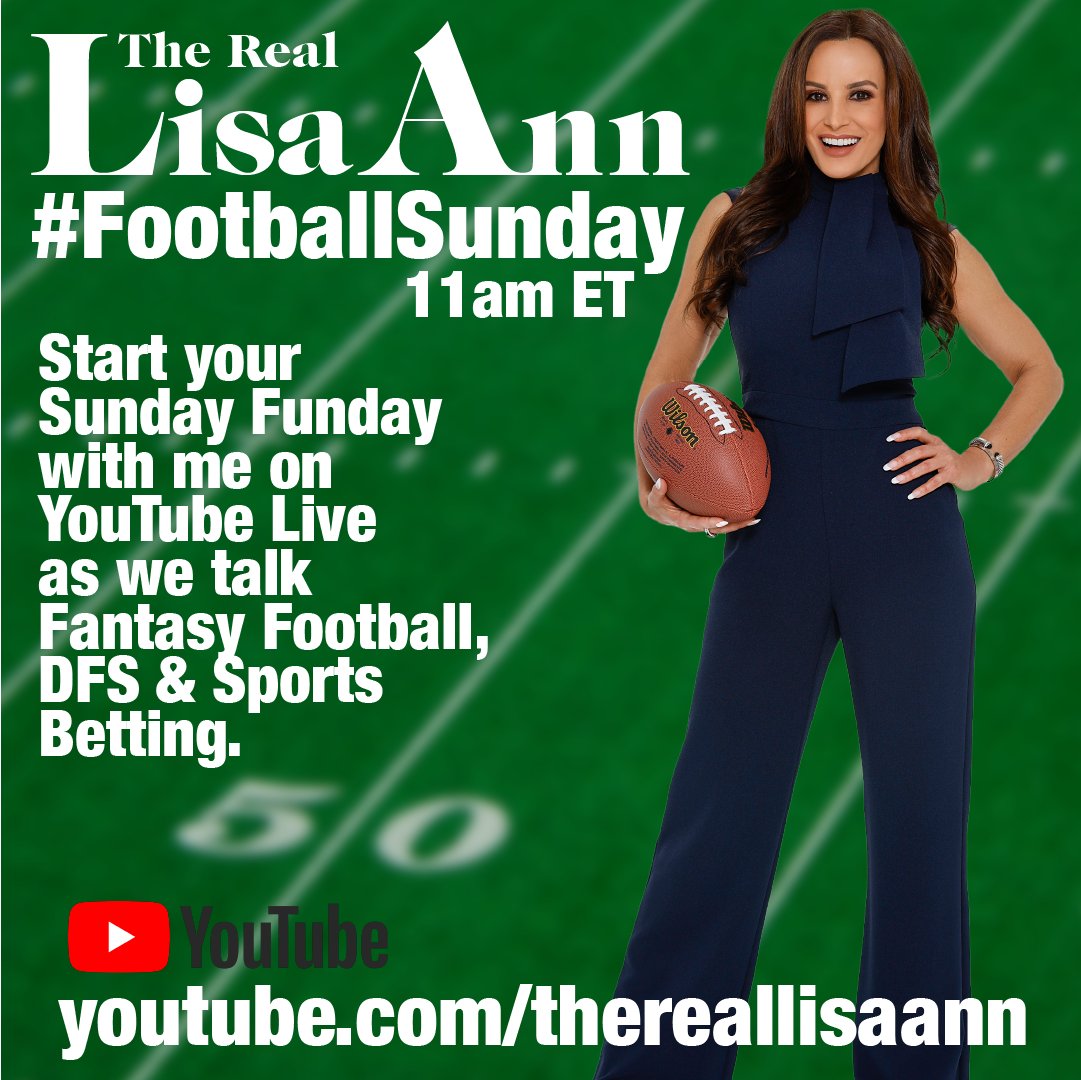 thereallisaann's tweet image. Sunday at 11am et I will be chatting it up with all of you on my weekly YouTube LIVE. Bring your fantasy football line up conundrums &amp;amp; join the fun! #fantasyfootball #FootballSundays youtube.com/thereallisaann