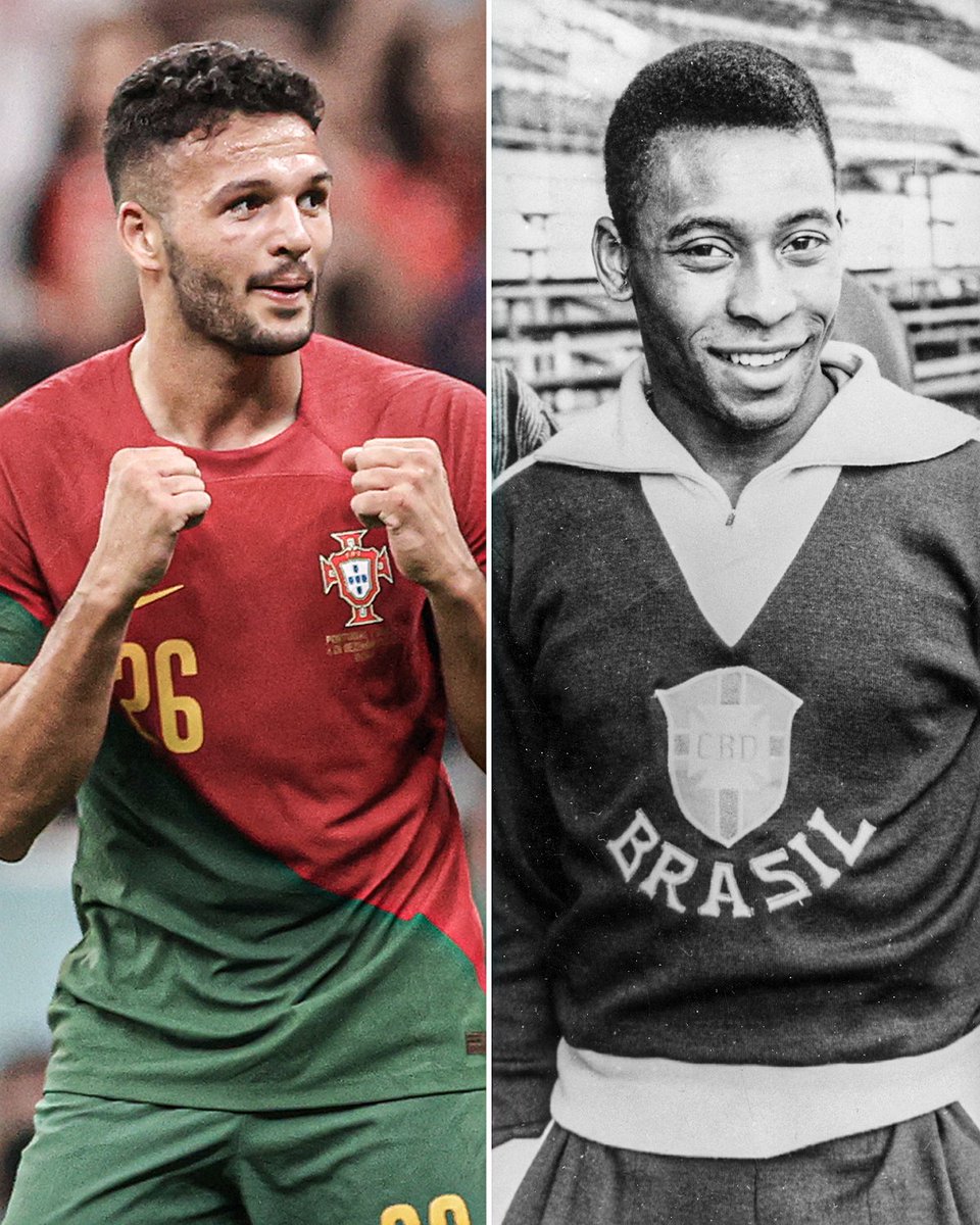 ESPNFC's tweet photo. Goncalo Ramos is the youngest man to score a hat trick in a FIFA World Cup knock-out match after Pele 👶👏 https://t.co/WxDQgDYtvM