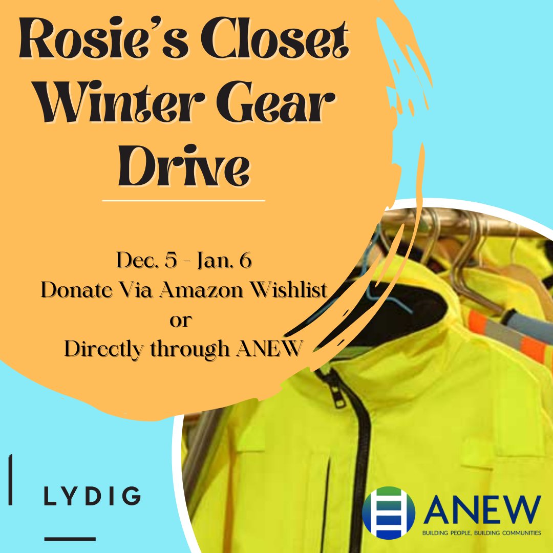 LydigConstruct's tweet photo. Lydig is proud to host a virtual donation drive for Rosie's Closet, a free resource for apprentices in Washington that provides work gear through @ANEWAOP. Our donation drive runs until Jan. 6! https://t.co/V5IKKD4mqr https://t.co/XpP0M6VLI8 https://t.co/5vZvwTlOsZ
