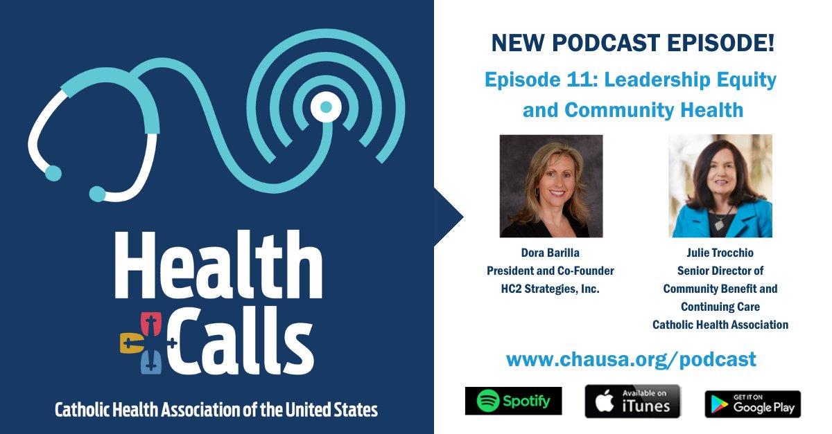 In this #CHAHealthCalls #podcast episode, Dora Barilla, president of <a href="/hc2_strategies/">HC2 Strategies</a>, and CHA's Julie Trocchio discuss prioritizing #equity at the same level as patient safety and how #CommunityHealth is impacted by diverse workforces. Listen at chausa.org/podcast.