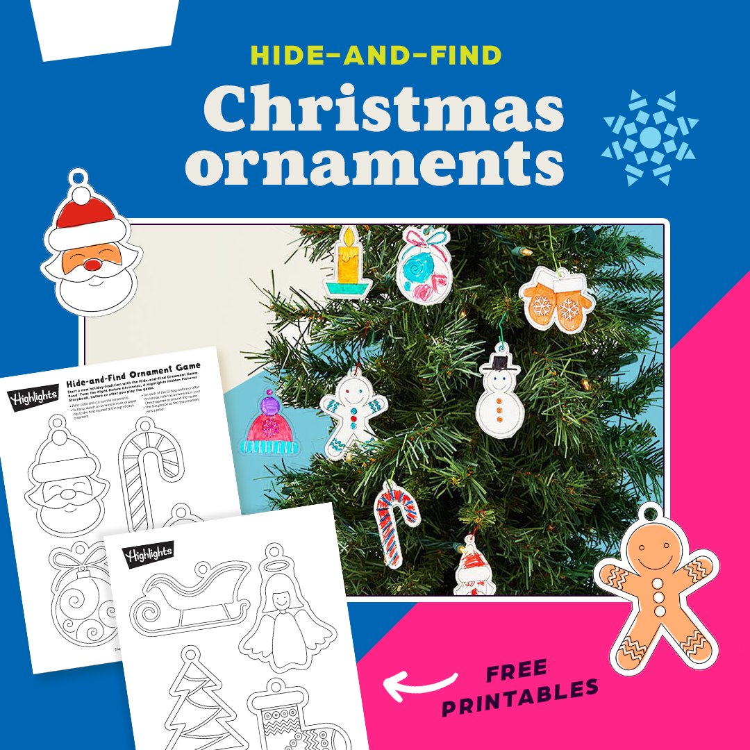 Looking for a fun and easy Christmas Eve activity? Print, color, and cut out these ornaments, then hide them around the house for a real-life game of seek-and-find! Visit bit.ly/3XPi6a3 to download this free printable and explore more fun holiday activities! 🎄