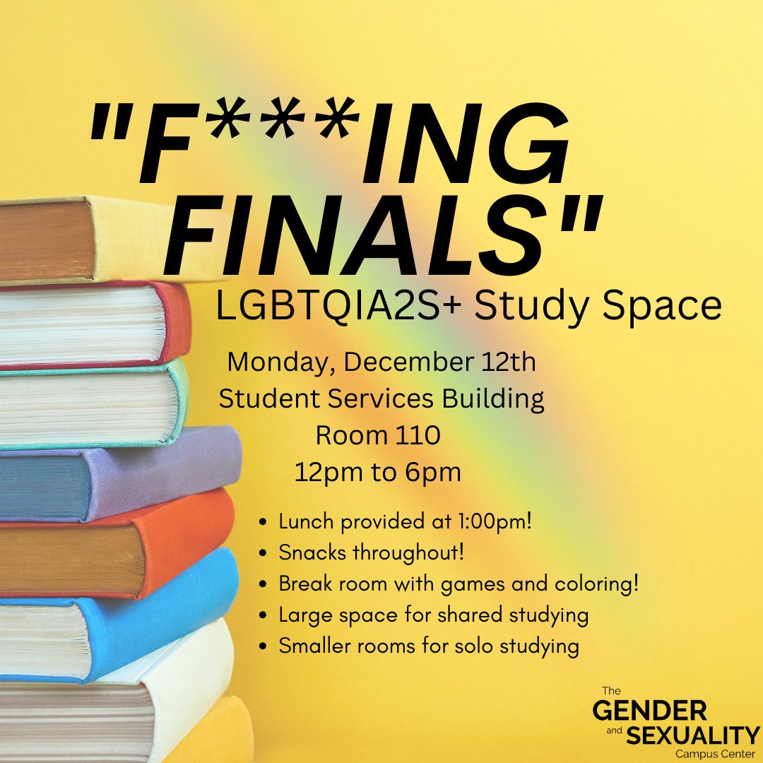 Join the GSCC for a study space to focus on finishing the semester strong! Enjoy some lofi hip-hop, a provided lunch, and community! We will have a larger space and solo study rooms. Rest your brain in the break room with games and coloring before getting back into study mode!