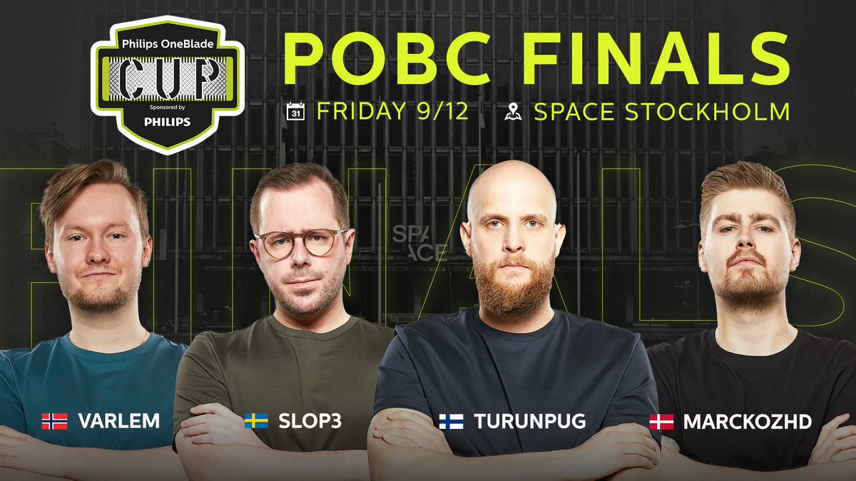 OneBladeCup's tweet image. Join us this Friday for the GRAND FINALE of Philips OneBlade Cup 2022! 🏆

We've gathered your favourite streamers at @space_stockholm for the final showdown to decide who takes home the title! 💥

🗓️ December 9, 19:00  
📌 Space Stockholm

#POBC