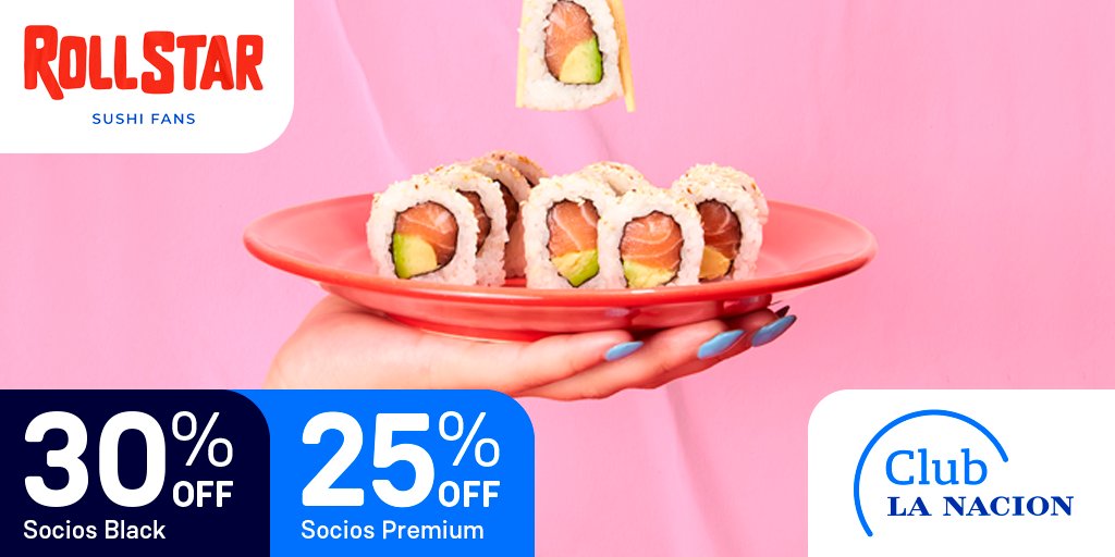 clubln's tweet photo. ¿Con ganas de cenar Sushi? 🤔
➡https://t.co/kZs4eOYIkN
Hacé tu compra online en #ROLLSTAR y aprovechá hasta un 30% Off con Club. 🍣😋
Conocé todos los detalles haciendo click.
#rollstartsushi #sushi #sushifans #beneficiosclubln #clubln #clublanacion #lanacion https://t.co/QgpljV98sD