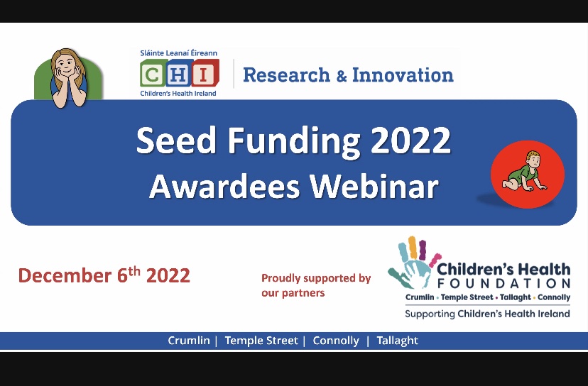 Seed funding & support from the CHI Research & Innovation Office will have an enormous impact on the quality of our research, along with facilitating the establishment of our PPI “Family Faculty”. Delighted to be awarded the opportunity @CMRF_Crumlin @Temple_Street @CHIatTallaght