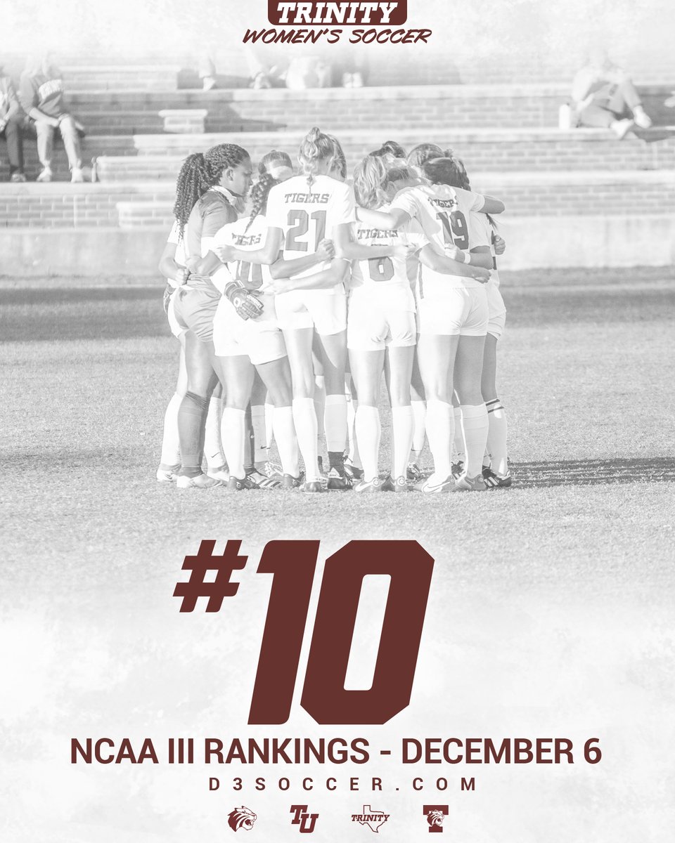 The final rankings for <a href="/NCAADIII/">NCAA Division III</a> Women's Soccer are out! #TigerPride 

<a href="/TUWSoccer/">Trinity Soccer</a> lands top-ten in both polls to end the season!
