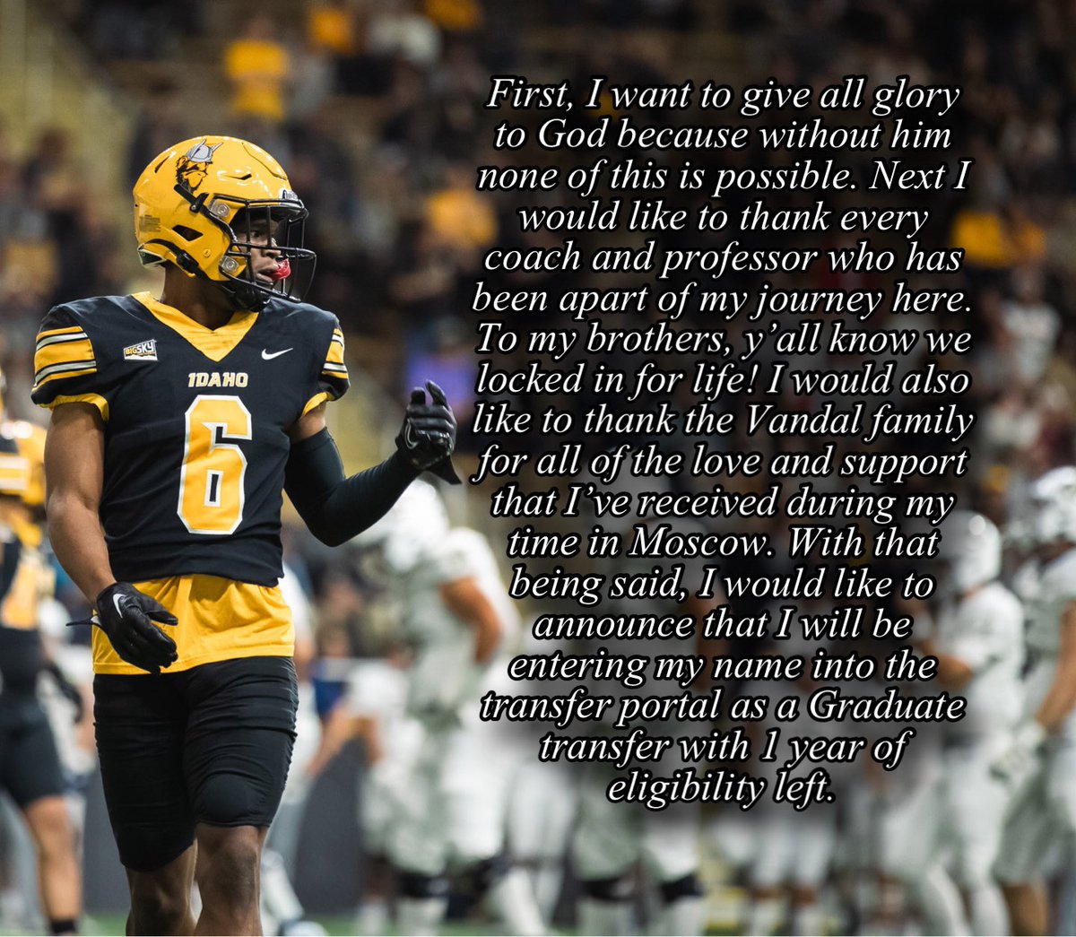 WyryorNoil's tweet photo. 🚨Officially in the Transfer Portal! 1 year of eligibility left 🚨 https://t.co/YtdMMSPjTV