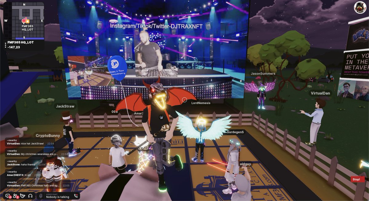 Lesson is over! Now let's party hard with <a href="/DJTRAXNFT/">TRAX & DJ T-RAX</a>! 🎸🦖 
If you missed the lesson, <a href="/VirtualDan365/">Virtual Dan 🛡</a> will put it on loop at the #FMF365HQ. 
<a href="/LordNemesisDCL/">LordNemesis 🇲🇽</a>