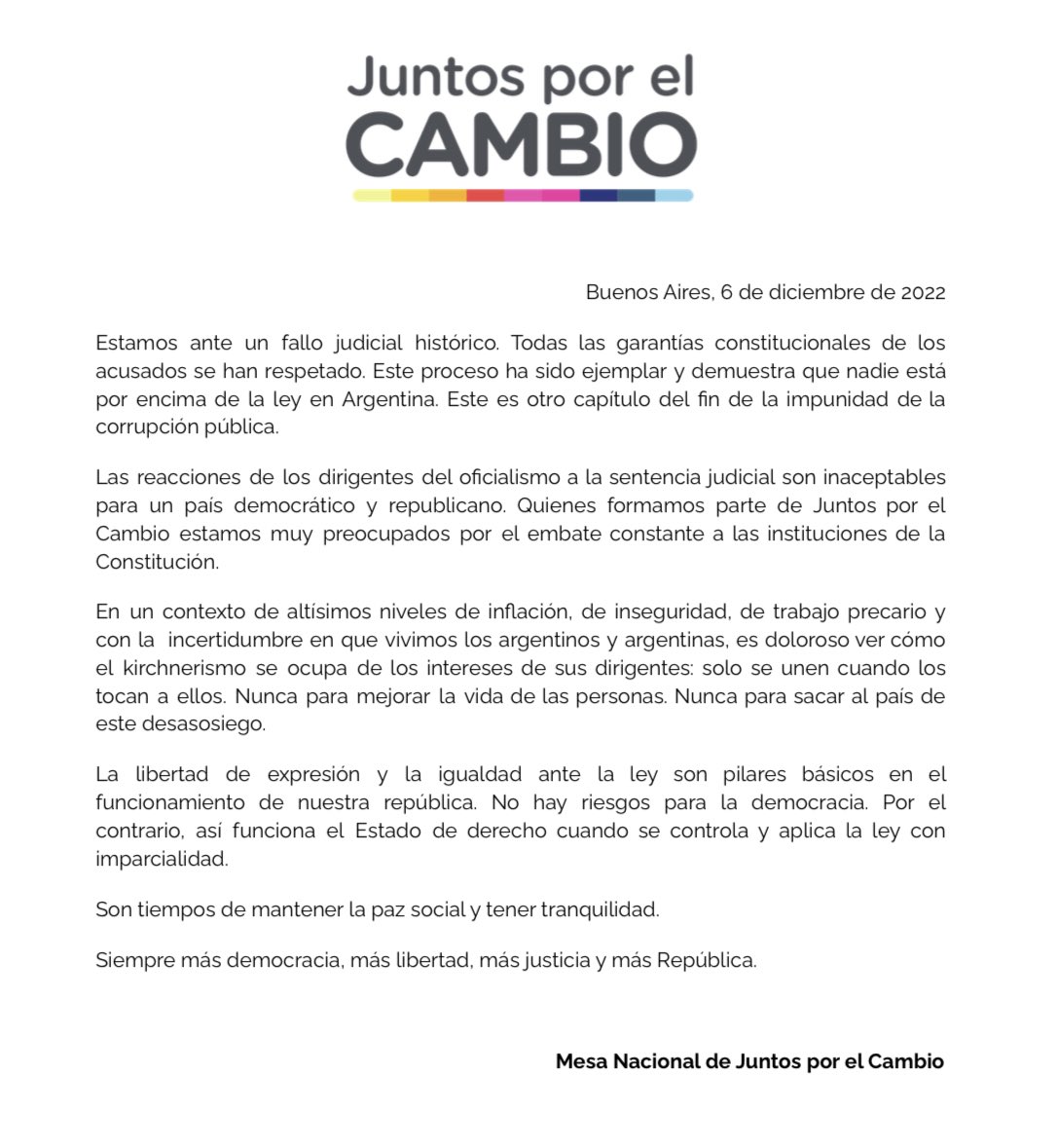 dievalen's tweet photo. En una República, igualdad ante la ley y respeto a la división de poderes. https://t.co/d1SkOv3vjN