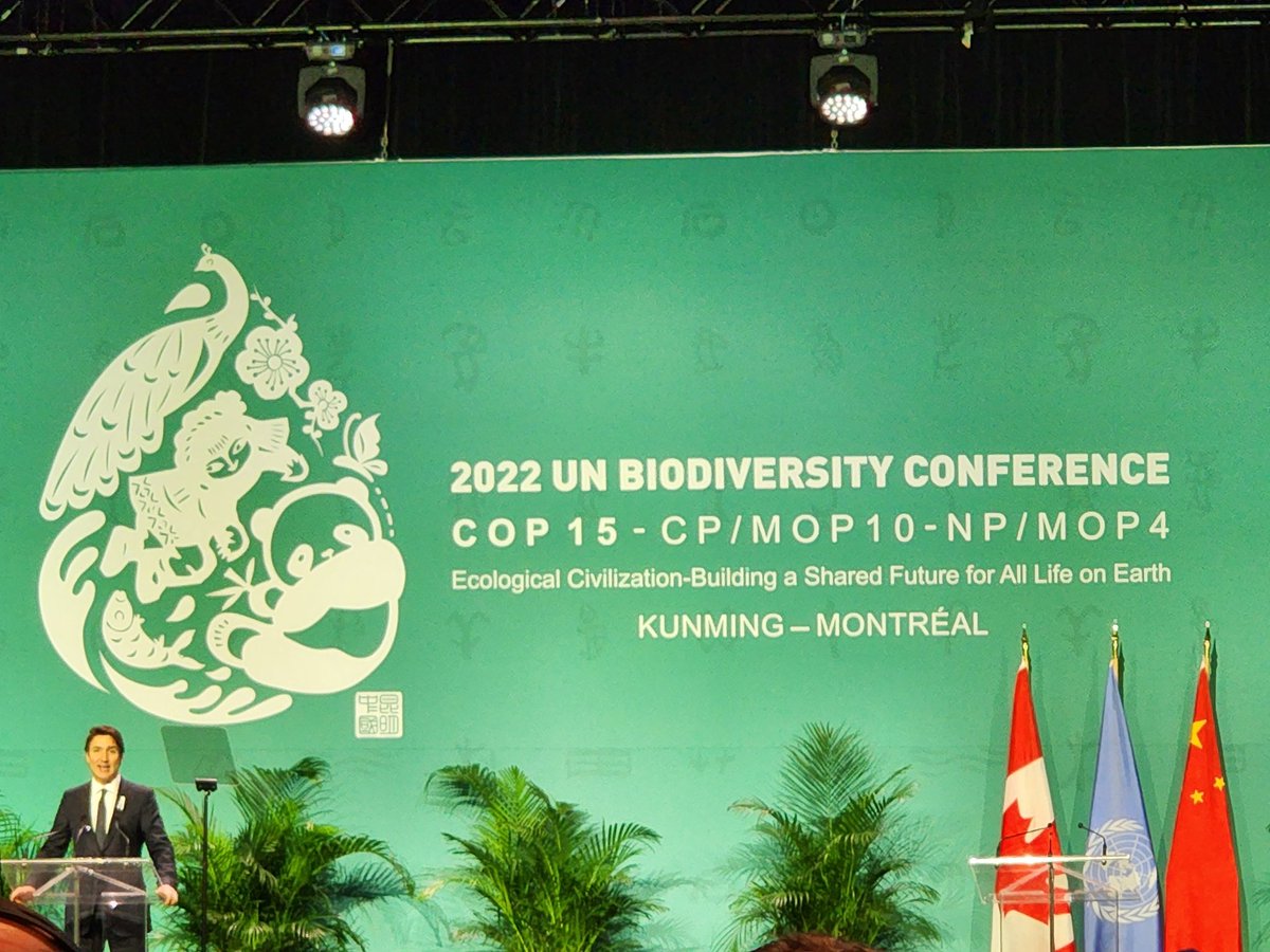Prime Minister <a href="/JustinTrudeau/">Justin Trudeau</a> at #COP15 - "There are a lot of countries on this Earth...but if we can't agree, as a world, on something as fundamental as protecting nature, then nothing else matters."