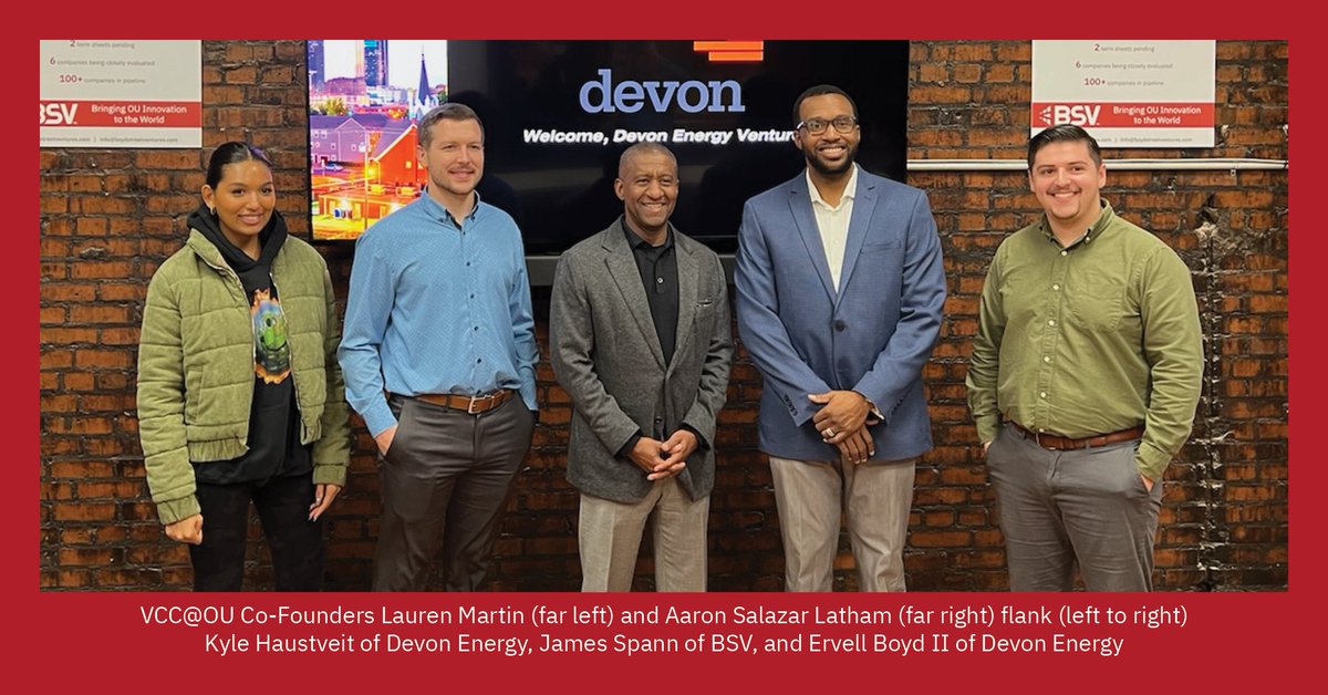 Boyd Street Ventures recently hosted another meeting of the Venture Capital Club at The University of Oklahoma at our Campus Corner headquarters. Our Founder and Managing Partner James H. Spann, Jr., MBA and two representatives of Devon Energy were among the presenters.