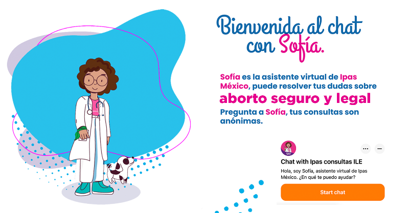 IpasMEX's tweet photo. Conoce a Sofía, la asistente virtual que responderá tus dudas frecuentes sobre #AbortoSeguro. Puedes chatear con ella de forma confidencial.