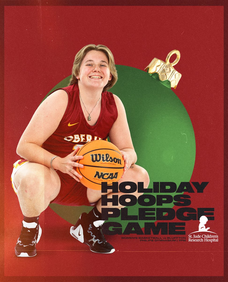 Yeo_Athletics's tweet photo. It's not just a game, it's @OberlinSAAC's Holiday Hoops Pledge Game! 

Join the Squirrel's Nest and St. Jude's Research Hospital in the fight against childhood cancer ➡️ https://t.co/OZ5OntzuA5 

#StJudeHeroes x #YeoGameday https://t.co/8MaBCy6VmO