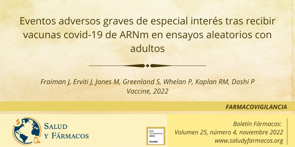 SaludyFarmacos's tweet photo. "El exceso de riesgo de eventos adversos graves que se documentó en nuestro estudio indica la necesidad de hacer análisis formales de daños y beneficios"
👏 Licencia #creativecommons. Resumen en #castellano 👍 https://t.co/agMswU0of9
#Vacunas #ARNm
Subreporte #eventos #adversos https://t.co/IiovShpZqL