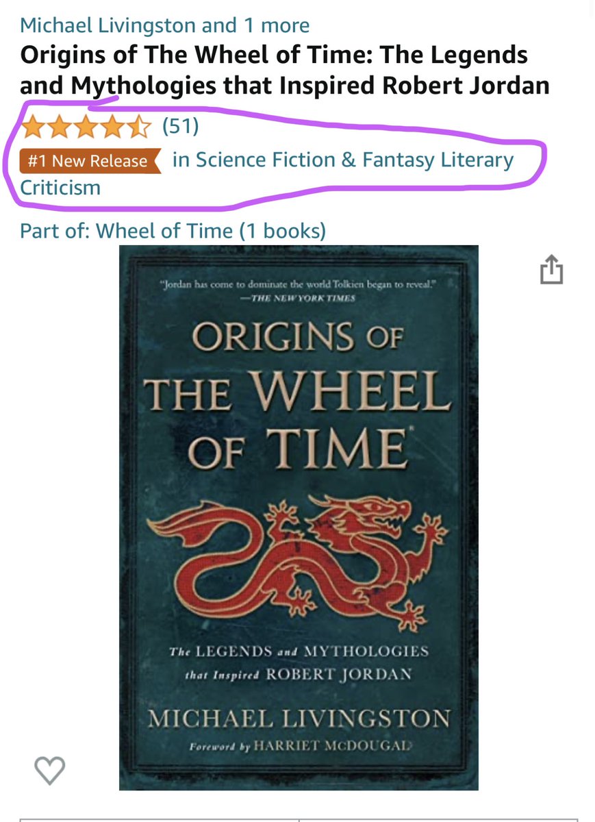 Egwene_al_Vere's tweet photo. Our very own @medievalguy is killing it over on Amazon. Do you have your copy of #OriginsOftheWheelOfTime yet? #TheWheelOfTime https://t.co/cBePnRdgHI