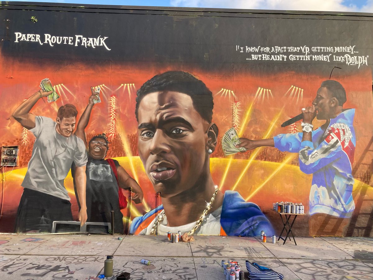 Y’all Remember When Young Dolph Gave Those Two Students $20k After They Got Fired For Playing His Music? This Mural Dope 🔥🐬
