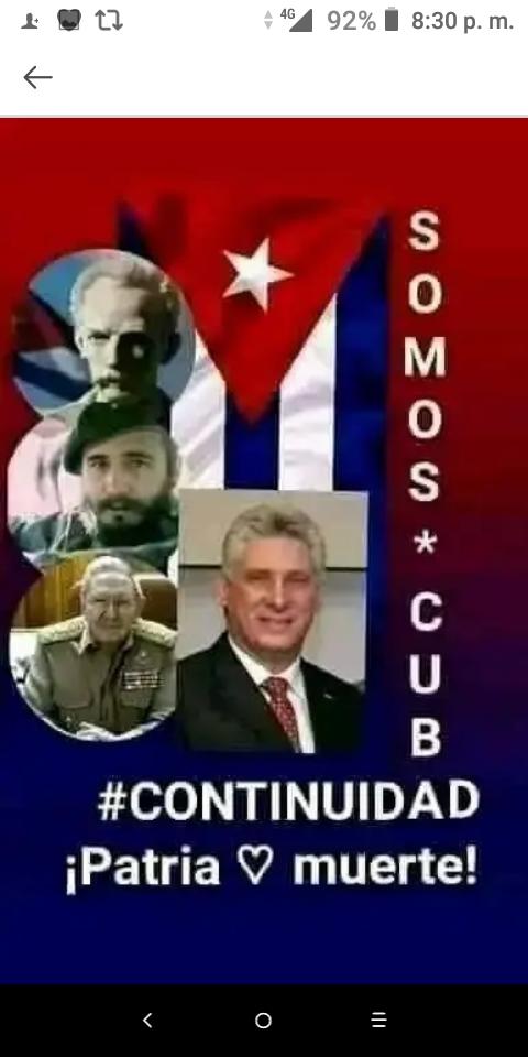 Guiller34736247's tweet image. #PorCuba a los odiadores apoyamos una dictadura de un país donde no hay ni asesinados, ni torturados, ni desaparecidos, dónde el hombre es lo primero y se lucha por un futuro mejor #CubaEsAmor #CubaPorLaPaz #PorCubaVenceremos #ProvinciaGranma