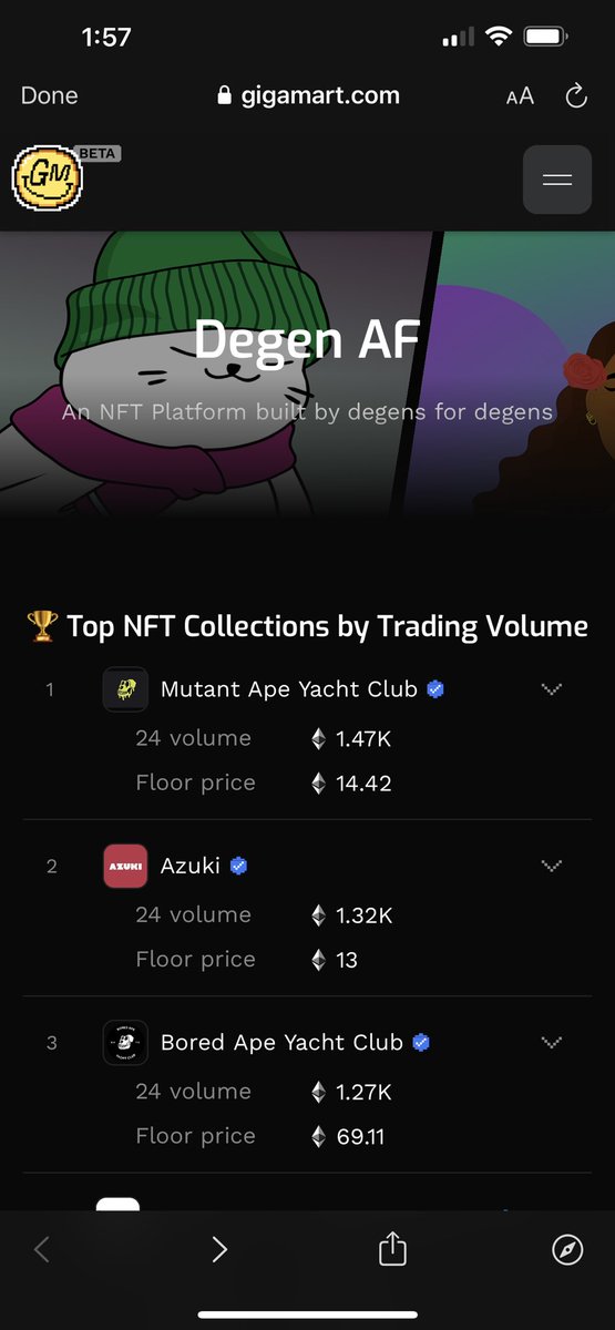 lululightcrypto's tweet photo. @GigaMartNFT even looks great on mobile, time to get my degen on thanks to @SuperVerseDAO @elliotrades #NFTMarketplace #NFTmarket #changingweb3 #web3 #nft https://t.co/jXFuUgfv8j